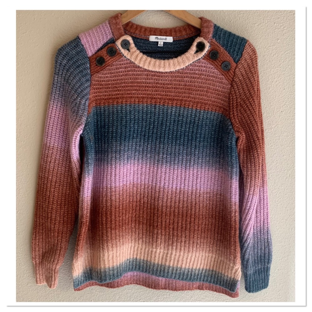 Madewell Knit Alpaca Wool Space Dye Sweater Pink Size Small